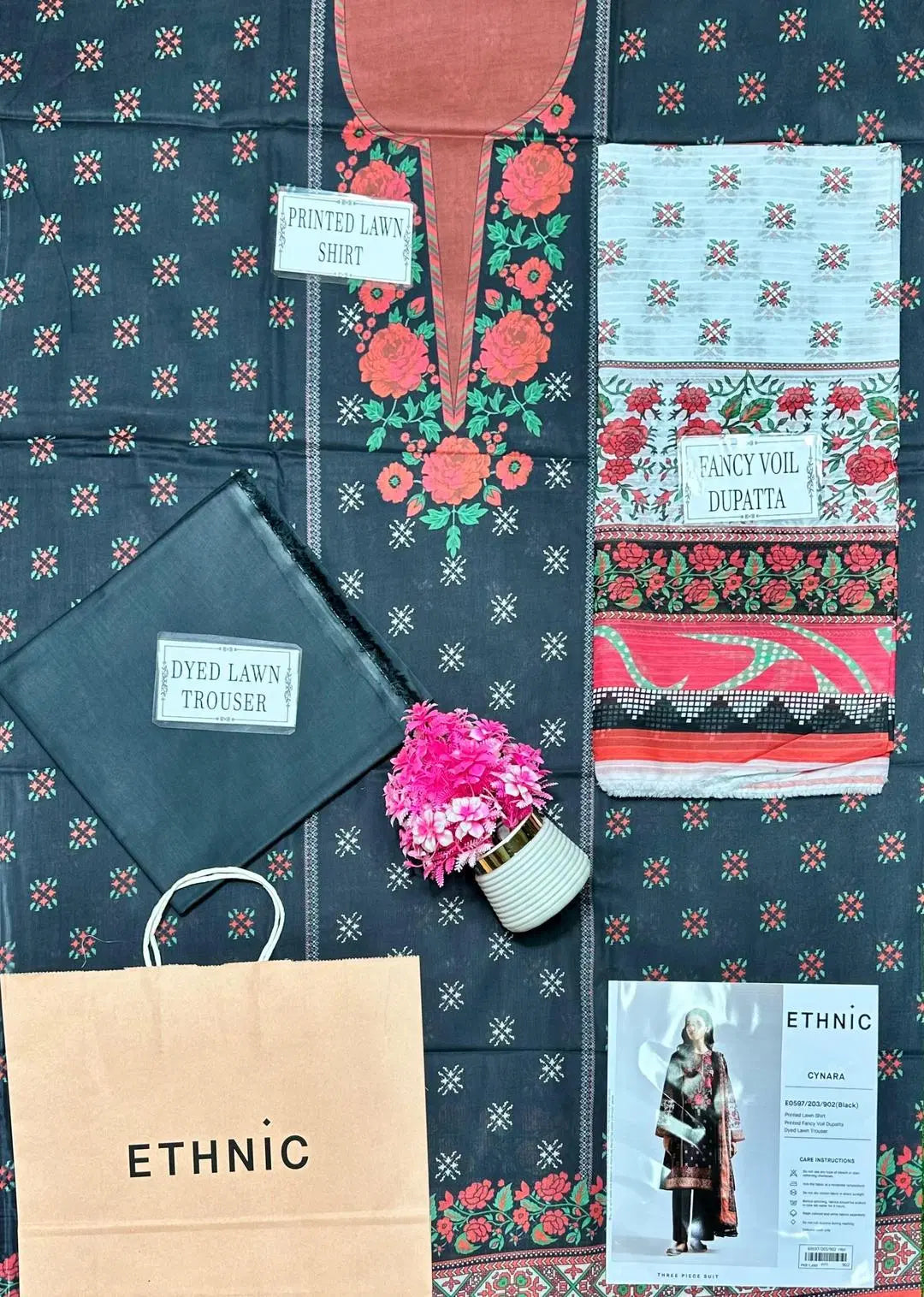 Amira Loom Suit 3 Pcs : Unstitched - Droflo.shop