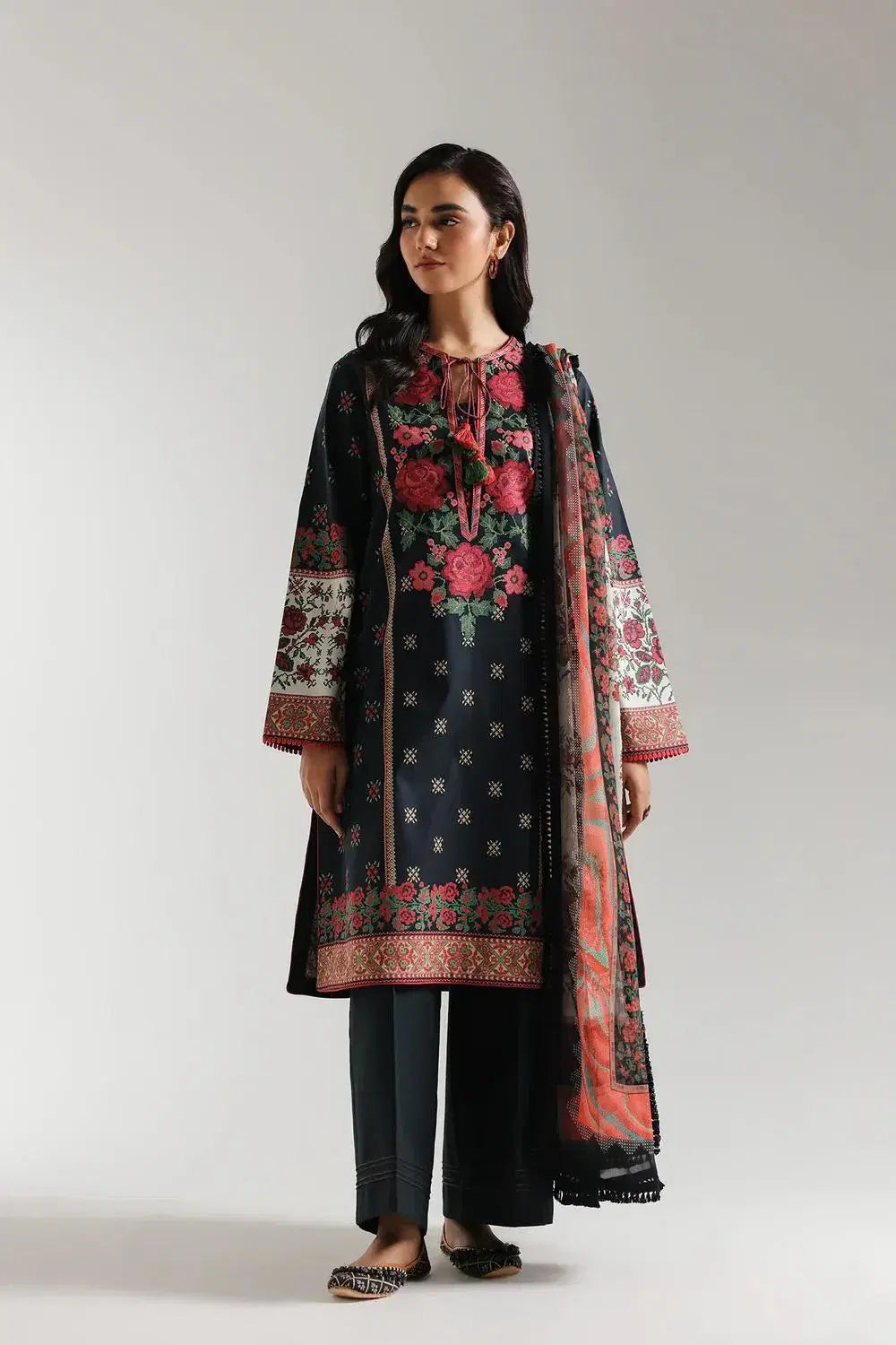 Amira Loom Suit 3 Pcs : Unstitched - Droflo.shop
